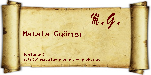 Matala György névjegykártya