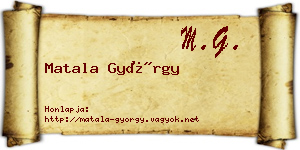 Matala György névjegykártya